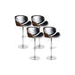 Modern Liftable Bar-stool PU Leather Counter Bar Stool with Metal Legs Black-Brown Set of 4 Clearhalo 'Bar Furniture' 'Bar Stools' 'bar_stools' 'Furniture' 'furniture_bar_stools' 'Kitchen & Dining Furniture' 4830422
