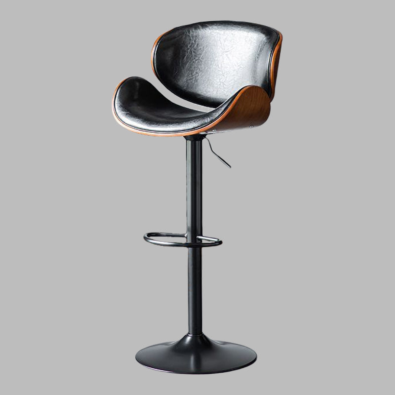 Modern Liftable Bar-stool PU Leather Counter Bar Stool with Metal Legs Clearhalo 'Bar Furniture' 'Bar Stools' 'bar_stools' 'Furniture' 'furniture_bar_stools' 'Kitchen & Dining Furniture' 4830423