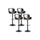 Modern Liftable Bar-stool PU Leather Counter Bar Stool with Metal Legs Brown-Black Set of 4 Clearhalo 'Bar Furniture' 'Bar Stools' 'bar_stools' 'Furniture' 'furniture_bar_stools' 'Kitchen & Dining Furniture' 4830426