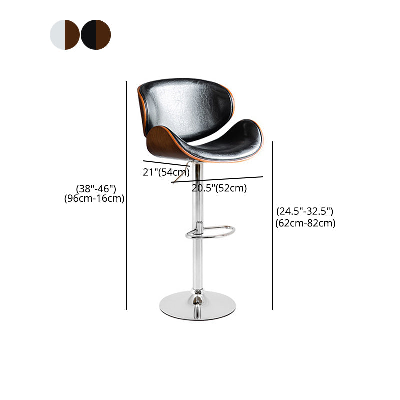Modern Liftable Bar-stool PU Leather Counter Bar Stool with Metal Legs Clearhalo 'Bar Furniture' 'Bar Stools' 'bar_stools' 'Furniture' 'furniture_bar_stools' 'Kitchen & Dining Furniture' 4830429