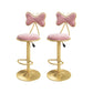 Scandinavian Design Upholstered Bar Stools with Fabric Round Stools with Footrest Pink 2 Piece Set Bar Stool(31"H) Clearhalo 'Bar Furniture' 'Bar Stools' 'bar_stools' 'furn' 'furn_bar_stools' 'Furniture' 'furniture_bar_stools' 'Kitchen & Dining Furniture' 4830433