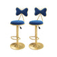 Scandinavian Design Upholstered Bar Stools with Fabric Round Stools with Footrest Blue 2 Piece Set Bar Stool(31"H) Clearhalo 'Bar Furniture' 'Bar Stools' 'bar_stools' 'furn' 'furn_bar_stools' 'Furniture' 'furniture_bar_stools' 'Kitchen & Dining Furniture' 4830437