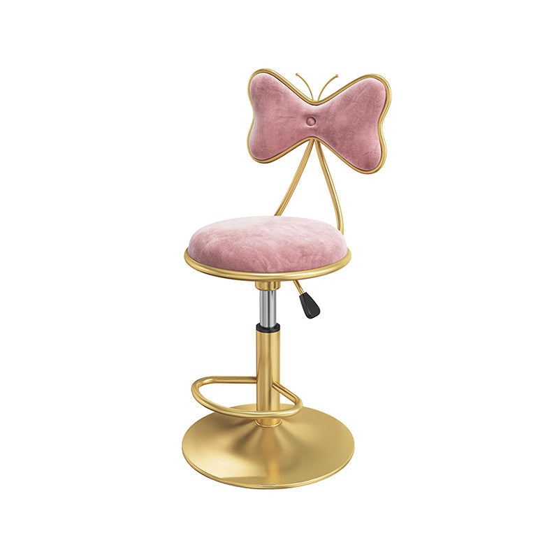 Scandinavian Design Upholstered Bar Stools with Fabric Round Stools with Footrest Clearhalo 'Bar Furniture' 'Bar Stools' 'bar_stools' 'furn' 'furn_bar_stools' 'Furniture' 'furniture_bar_stools' 'Kitchen & Dining Furniture' 4830438