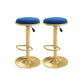 Scandinavian Design Upholstered Bar Stools with Fabric Round Stools with Footrest Sky Blue 2 Piece Set Bar Stool(31"H) Clearhalo 'Bar Furniture' 'Bar Stools' 'bar_stools' 'furn' 'furn_bar_stools' 'Furniture' 'furniture_bar_stools' 'Kitchen & Dining Furniture' 4830439