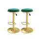 Scandinavian Design Upholstered Bar Stools with Fabric Round Stools with Footrest Army Green 2 Piece Set Bar Stool(31"H) Clearhalo 'Bar Furniture' 'Bar Stools' 'bar_stools' 'furn' 'furn_bar_stools' 'Furniture' 'furniture_bar_stools' 'Kitchen & Dining Furniture' 4830442