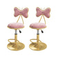 Scandinavian Design Upholstered Bar Stools with Fabric Round Stools with Footrest Pink 2 Piece Set Short Stool(22"H) Clearhalo 'Bar Furniture' 'Bar Stools' 'bar_stools' 'furn' 'furn_bar_stools' 'Furniture' 'furniture_bar_stools' 'Kitchen & Dining Furniture' 4830448