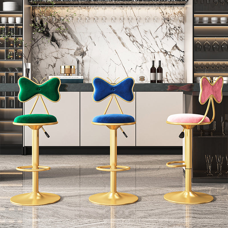 Scandinavian Design Upholstered Bar Stools with Fabric Round Stools with Footrest Clearhalo 'Bar Furniture' 'Bar Stools' 'bar_stools' 'furn' 'furn_bar_stools' 'Furniture' 'furniture_bar_stools' 'Kitchen & Dining Furniture' 4830455