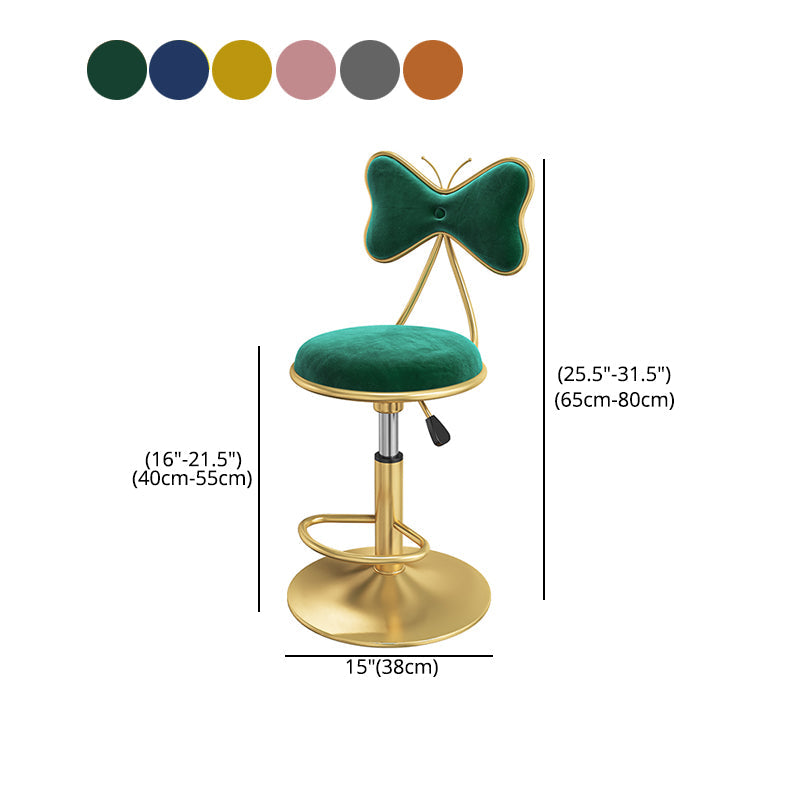 Scandinavian Design Upholstered Bar Stools with Fabric Round Stools with Footrest Clearhalo 'Bar Furniture' 'Bar Stools' 'bar_stools' 'furn' 'furn_bar_stools' 'Furniture' 'furniture_bar_stools' 'Kitchen & Dining Furniture' 4830460