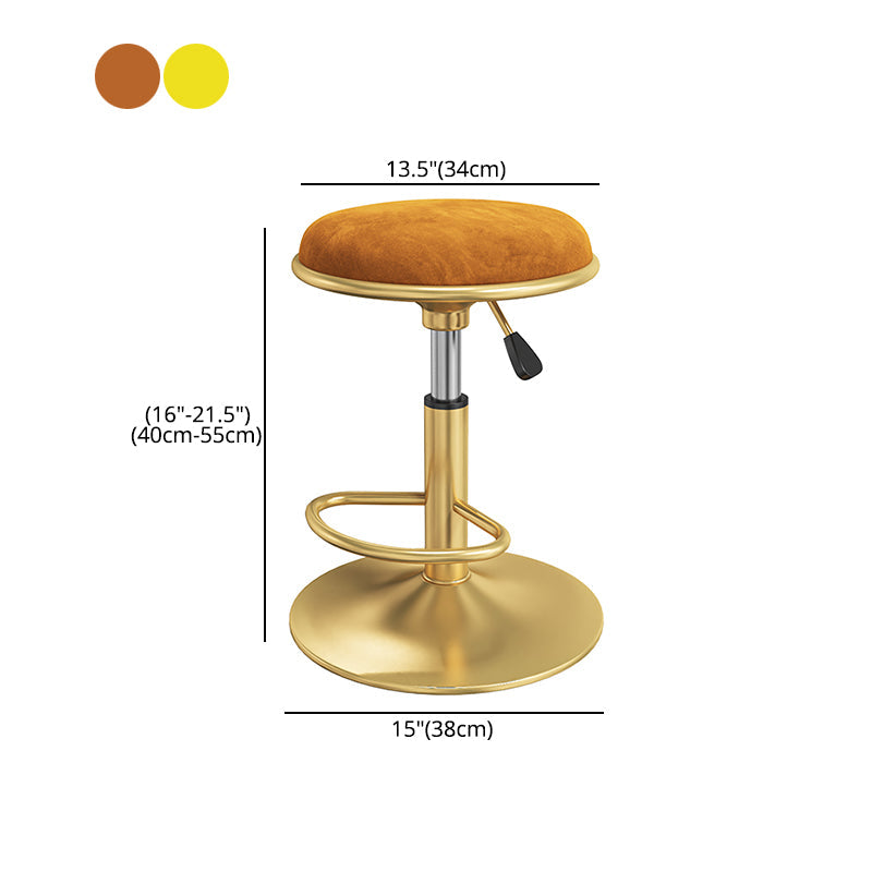 Scandinavian Design Upholstered Bar Stools with Fabric Round Stools with Footrest Clearhalo 'Bar Furniture' 'Bar Stools' 'bar_stools' 'furn' 'furn_bar_stools' 'Furniture' 'furniture_bar_stools' 'Kitchen & Dining Furniture' 4830461