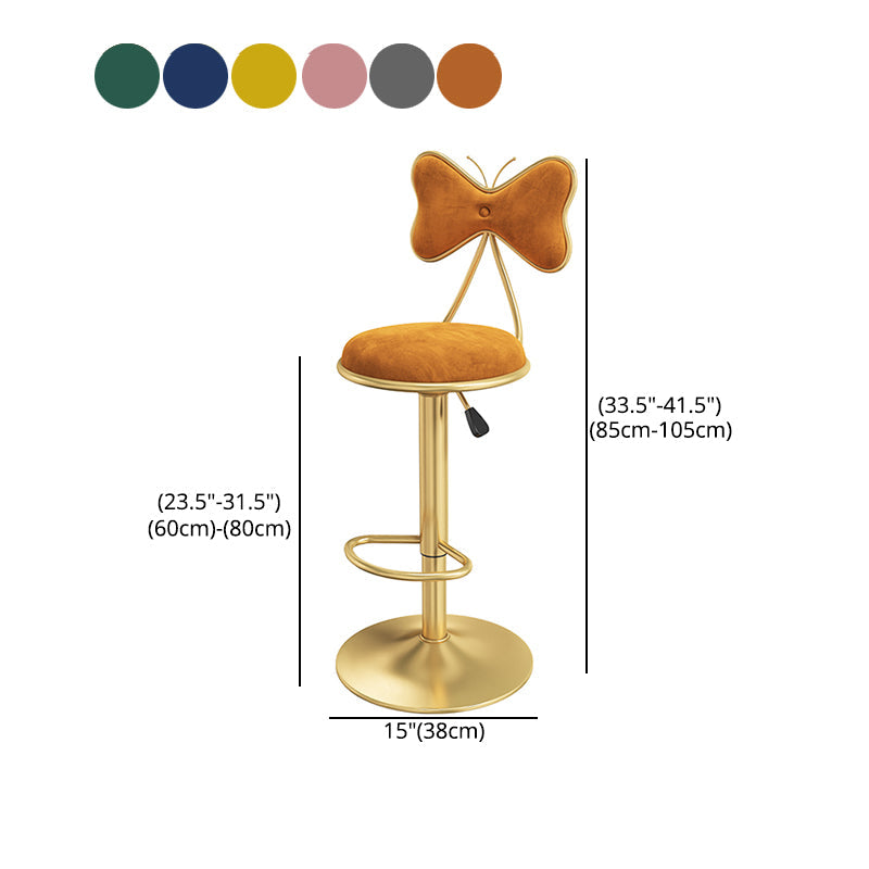 Scandinavian Design Upholstered Bar Stools with Fabric Round Stools with Footrest Clearhalo 'Bar Furniture' 'Bar Stools' 'bar_stools' 'furn' 'furn_bar_stools' 'Furniture' 'furniture_bar_stools' 'Kitchen & Dining Furniture' 4830462
