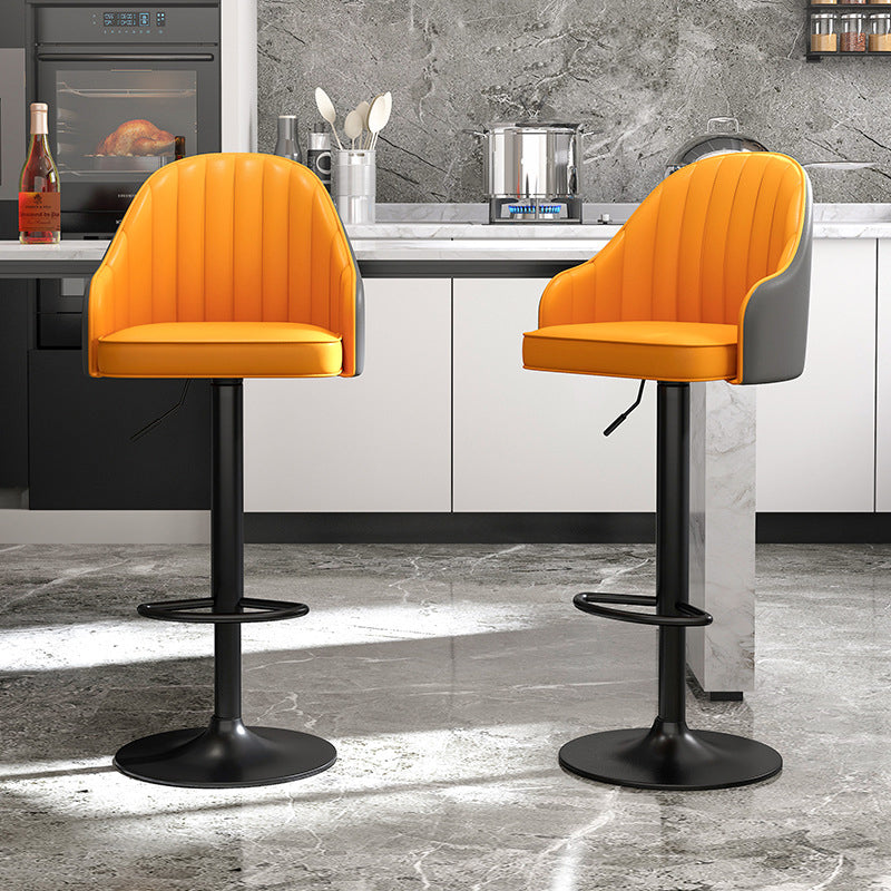 Modern Style Bar-stool PU Leather Counter Bar Stool with Metal Legs for Bristol Clearhalo 'Bar Furniture' 'Bar Stools' 'bar_stools' 'furn' 'furn_bar_stools' 'Furniture' 'furniture_bar_stools' 'Kitchen & Dining Furniture' 4830464