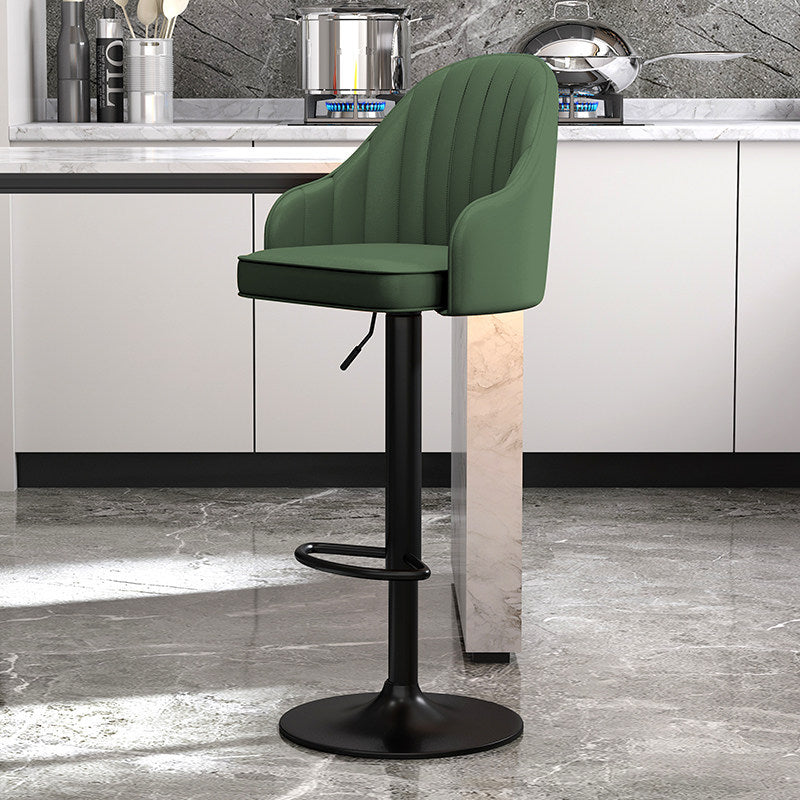 Modern Style Bar-stool PU Leather Counter Bar Stool with Metal Legs for Bristol Olive Green 1 Piece Clearhalo 'Bar Furniture' 'Bar Stools' 'bar_stools' 'furn' 'furn_bar_stools' 'Furniture' 'furniture_bar_stools' 'Kitchen & Dining Furniture' 4830477