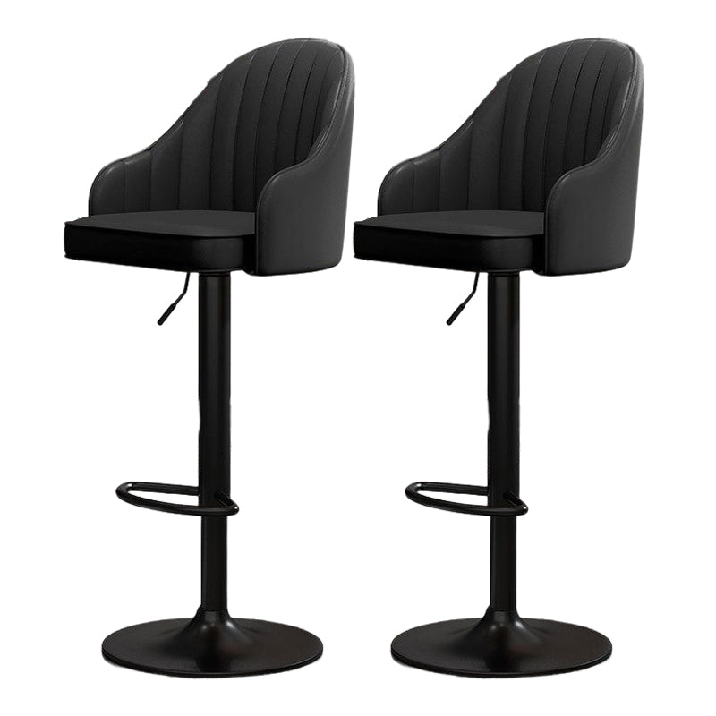 Modern Style Bar-stool PU Leather Counter Bar Stool with Metal Legs for Bristol Black 2 Piece Set Clearhalo 'Bar Furniture' 'Bar Stools' 'bar_stools' 'furn' 'furn_bar_stools' 'Furniture' 'furniture_bar_stools' 'Kitchen & Dining Furniture' 4830482