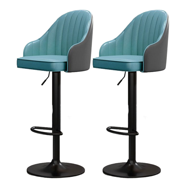 Modern Style Bar-stool PU Leather Counter Bar Stool with Metal Legs for Bristol Pewter 2 Piece Set Clearhalo 'Bar Furniture' 'Bar Stools' 'bar_stools' 'furn' 'furn_bar_stools' 'Furniture' 'furniture_bar_stools' 'Kitchen & Dining Furniture' 4830483