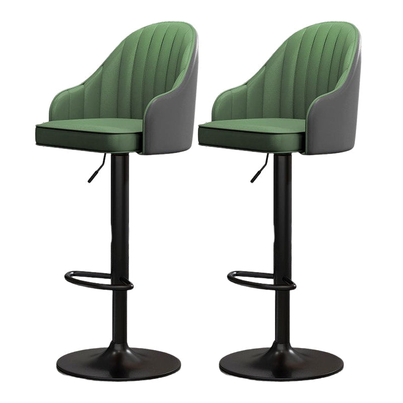 Modern Style Bar-stool PU Leather Counter Bar Stool with Metal Legs for Bristol Gray-Green 2 Piece Set Clearhalo 'Bar Furniture' 'Bar Stools' 'bar_stools' 'furn' 'furn_bar_stools' 'Furniture' 'furniture_bar_stools' 'Kitchen & Dining Furniture' 4830487