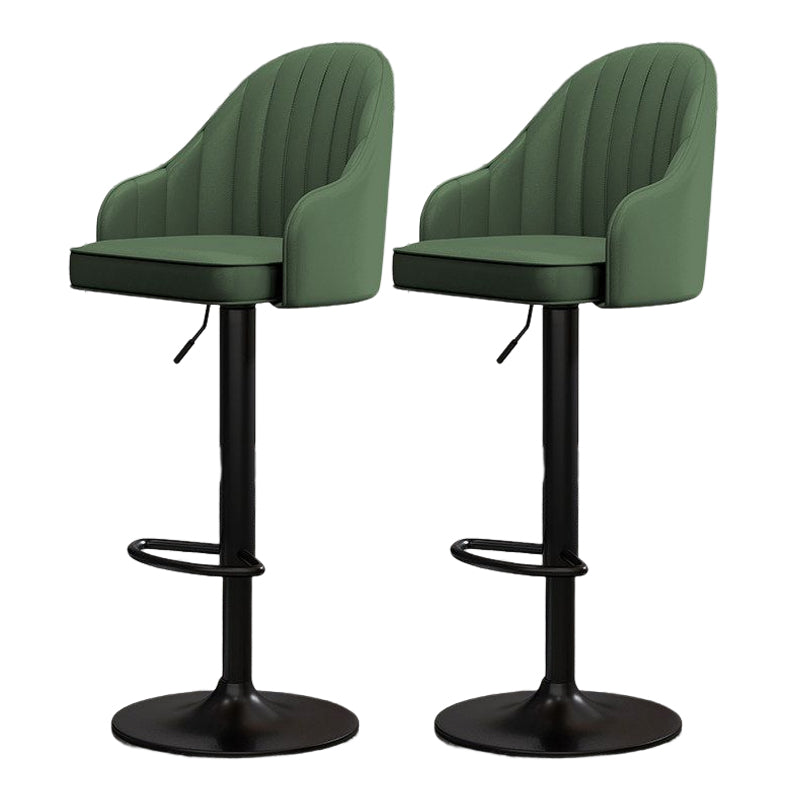 Modern Style Bar-stool PU Leather Counter Bar Stool with Metal Legs for Bristol Olive Green 2 Piece Set Clearhalo 'Bar Furniture' 'Bar Stools' 'bar_stools' 'furn' 'furn_bar_stools' 'Furniture' 'furniture_bar_stools' 'Kitchen & Dining Furniture' 4830488