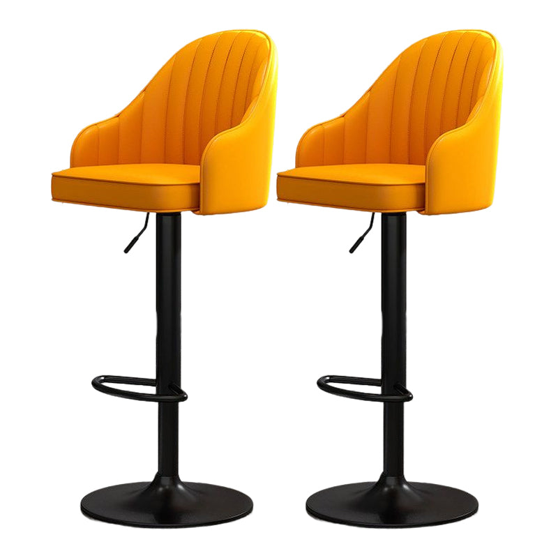 Modern Style Bar-stool PU Leather Counter Bar Stool with Metal Legs for Bristol Orange 2 Piece Set Clearhalo 'Bar Furniture' 'Bar Stools' 'bar_stools' 'furn' 'furn_bar_stools' 'Furniture' 'furniture_bar_stools' 'Kitchen & Dining Furniture' 4830491