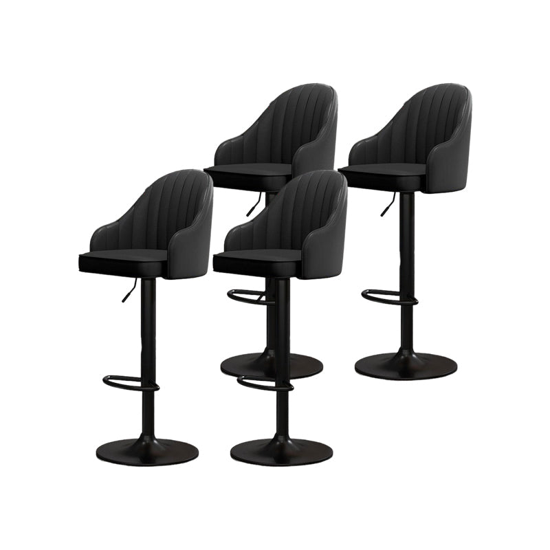 Modern Style Bar-stool PU Leather Counter Bar Stool with Metal Legs for Bristol Black 4 Piece Set Clearhalo 'Bar Furniture' 'Bar Stools' 'bar_stools' 'furn' 'furn_bar_stools' 'Furniture' 'furniture_bar_stools' 'Kitchen & Dining Furniture' 4830492