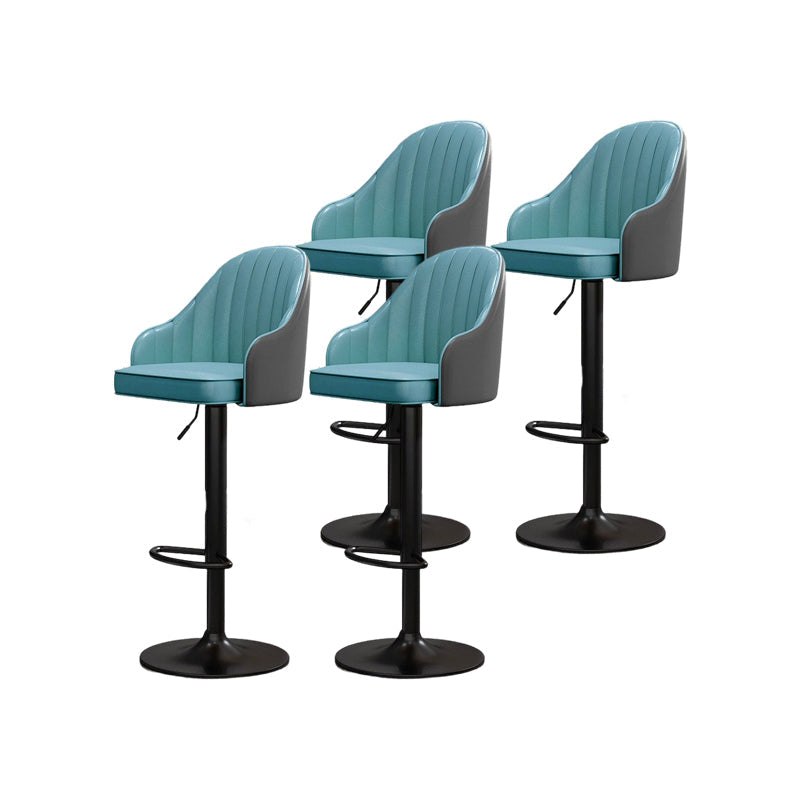Modern Style Bar-stool PU Leather Counter Bar Stool with Metal Legs for Bristol Pewter 4 Piece Set Clearhalo 'Bar Furniture' 'Bar Stools' 'bar_stools' 'furn' 'furn_bar_stools' 'Furniture' 'furniture_bar_stools' 'Kitchen & Dining Furniture' 4830493