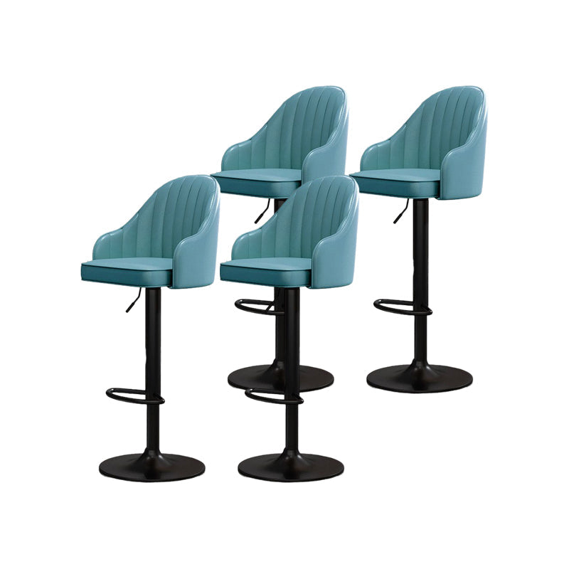 Modern Style Bar-stool PU Leather Counter Bar Stool with Metal Legs for Bristol Blue 4 Piece Set Clearhalo 'Bar Furniture' 'Bar Stools' 'bar_stools' 'furn' 'furn_bar_stools' 'Furniture' 'furniture_bar_stools' 'Kitchen & Dining Furniture' 4830494