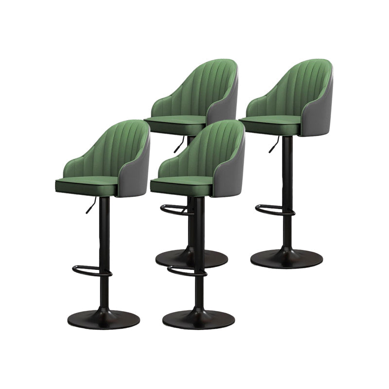 Modern Style Bar-stool PU Leather Counter Bar Stool with Metal Legs for Bristol Gray-Green 4 Piece Set Clearhalo 'Bar Furniture' 'Bar Stools' 'bar_stools' 'furn' 'furn_bar_stools' 'Furniture' 'furniture_bar_stools' 'Kitchen & Dining Furniture' 4830497