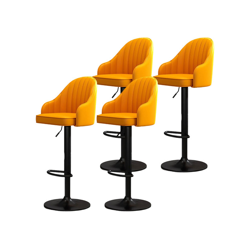 Modern Style Bar-stool PU Leather Counter Bar Stool with Metal Legs for Bristol Orange 4 Piece Set Clearhalo 'Bar Furniture' 'Bar Stools' 'bar_stools' 'furn' 'furn_bar_stools' 'Furniture' 'furniture_bar_stools' 'Kitchen & Dining Furniture' 4830501