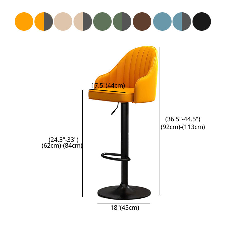 Modern Style Bar-stool PU Leather Counter Bar Stool with Metal Legs for Bristol Clearhalo 'Bar Furniture' 'Bar Stools' 'bar_stools' 'furn' 'furn_bar_stools' 'Furniture' 'furniture_bar_stools' 'Kitchen & Dining Furniture' 4830502