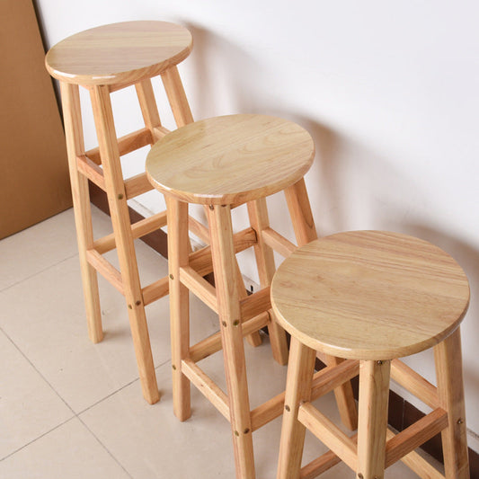 Minimalist Design Solid Wood Bar Stool Backless Counter Chair with Wood Base Clearhalo 'Bar Furniture' 'Bar Stools' 'bar_stools' 'furn' 'furn_bar_stools' 'Furniture' 'furniture_bar_stools' 'Kitchen & Dining Furniture' 4830503