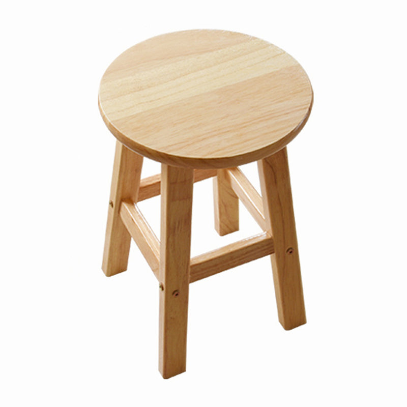 Minimalist Design Solid Wood Bar Stool Backless Counter Chair with Wood Base 1 Piece Short Stool(18"H) Clearhalo 'Bar Furniture' 'Bar Stools' 'bar_stools' 'furn' 'furn_bar_stools' 'Furniture' 'furniture_bar_stools' 'Kitchen & Dining Furniture' 4830505
