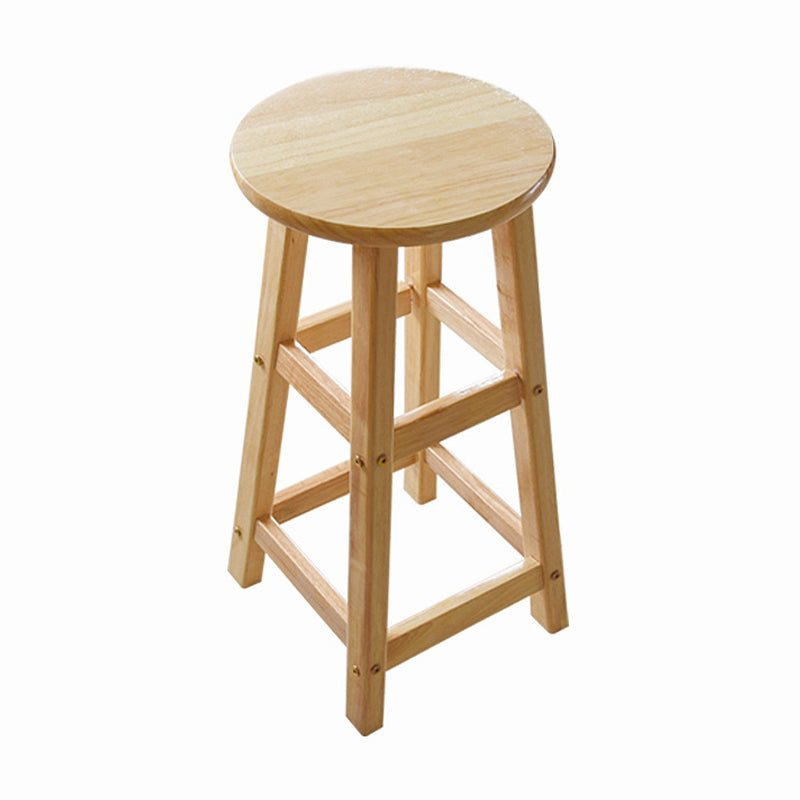Minimalist Design Solid Wood Bar Stool Backless Counter Chair with Wood Base 1 Piece Counter Stool (23.5"H) Clearhalo 'Bar Furniture' 'Bar Stools' 'bar_stools' 'furn' 'furn_bar_stools' 'Furniture' 'furniture_bar_stools' 'Kitchen & Dining Furniture' 4830509