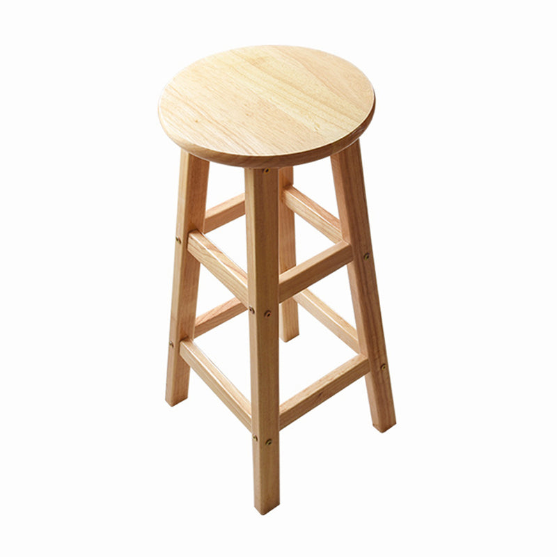 Minimalist Design Solid Wood Bar Stool Backless Counter Chair with Wood Base 1 Piece Bar Stool (28" H) Clearhalo 'Bar Furniture' 'Bar Stools' 'bar_stools' 'furn' 'furn_bar_stools' 'Furniture' 'furniture_bar_stools' 'Kitchen & Dining Furniture' 4830511