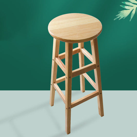 Minimalist Design Solid Wood Bar Stool Backless Counter Chair with Wood Base Clearhalo 'Bar Furniture' 'Bar Stools' 'bar_stools' 'furn' 'furn_bar_stools' 'Furniture' 'furniture_bar_stools' 'Kitchen & Dining Furniture' 4830514