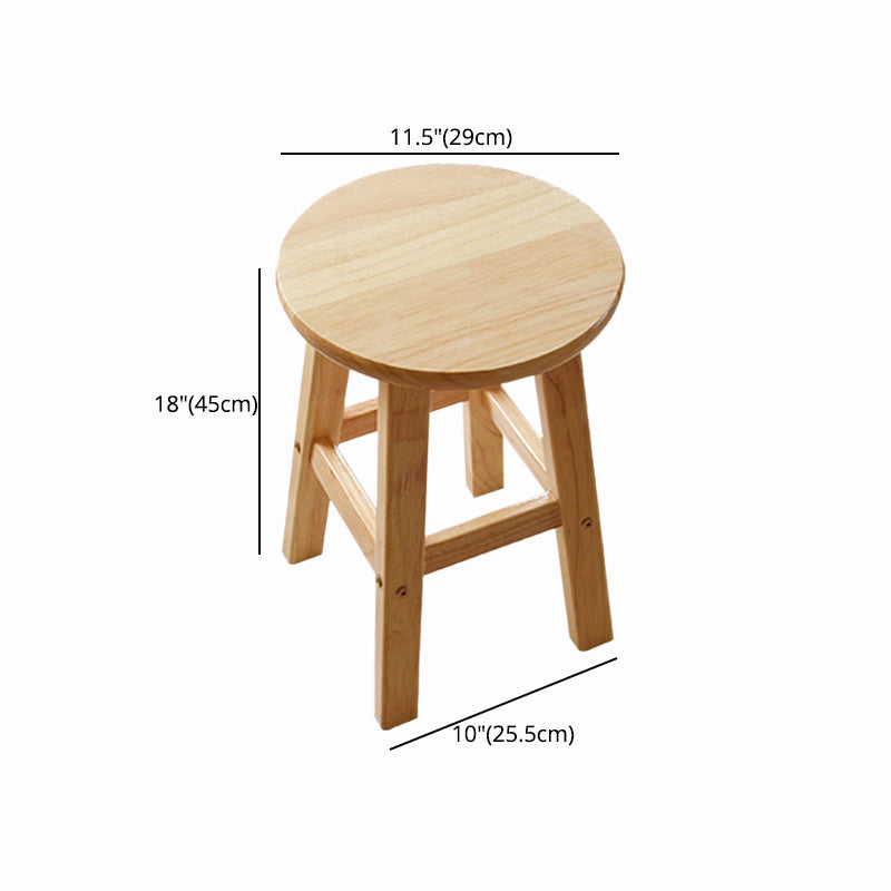 Minimalist Design Solid Wood Bar Stool Backless Counter Chair with Wood Base Clearhalo 'Bar Furniture' 'Bar Stools' 'bar_stools' 'furn' 'furn_bar_stools' 'Furniture' 'furniture_bar_stools' 'Kitchen & Dining Furniture' 4830515