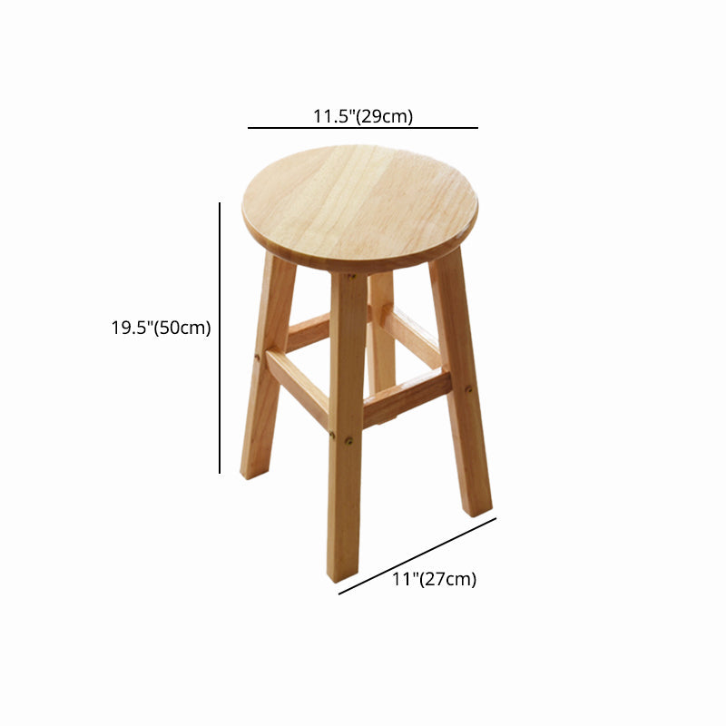 Minimalist Design Solid Wood Bar Stool Backless Counter Chair with Wood Base Clearhalo 'Bar Furniture' 'Bar Stools' 'bar_stools' 'furn' 'furn_bar_stools' 'Furniture' 'furniture_bar_stools' 'Kitchen & Dining Furniture' 4830516