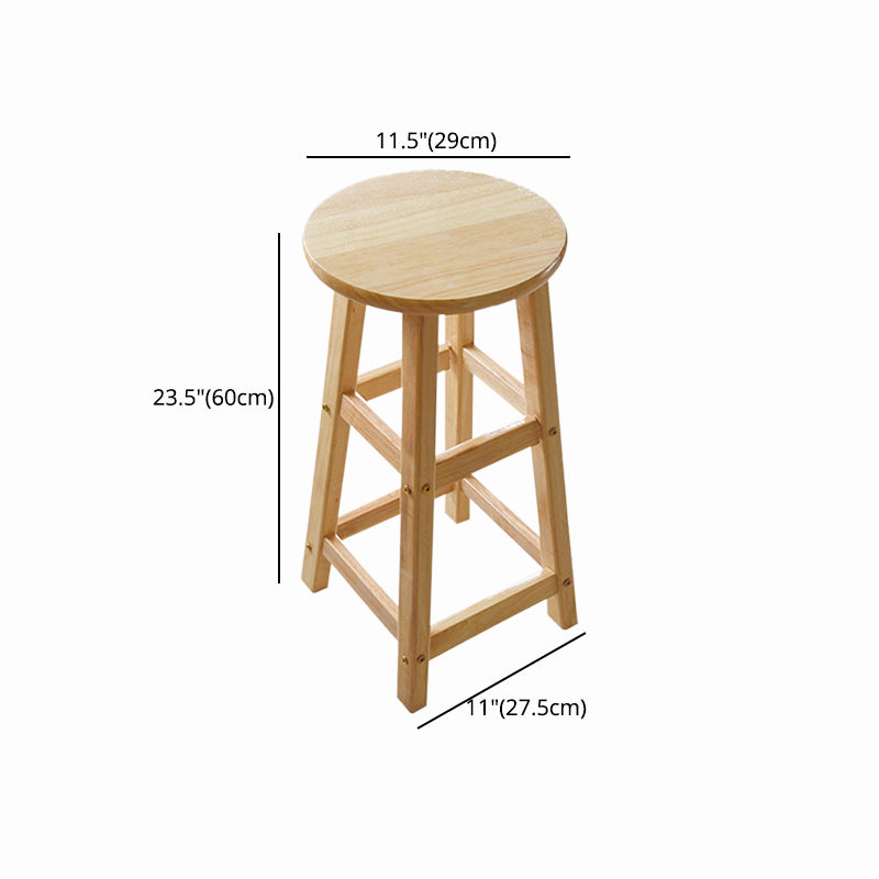 Minimalist Design Solid Wood Bar Stool Backless Counter Chair with Wood Base Clearhalo 'Bar Furniture' 'Bar Stools' 'bar_stools' 'furn' 'furn_bar_stools' 'Furniture' 'furniture_bar_stools' 'Kitchen & Dining Furniture' 4830517