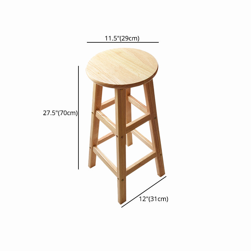 Minimalist Design Solid Wood Bar Stool Backless Counter Chair with Wood Base Clearhalo 'Bar Furniture' 'Bar Stools' 'bar_stools' 'furn' 'furn_bar_stools' 'Furniture' 'furniture_bar_stools' 'Kitchen & Dining Furniture' 4830518