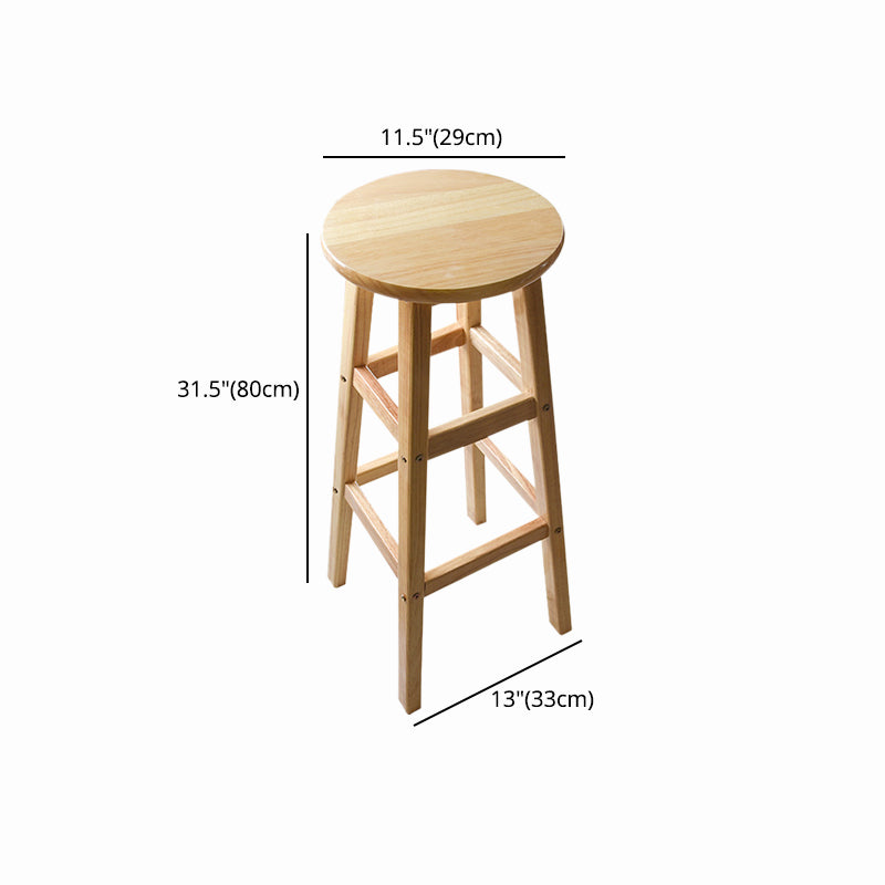 Minimalist Design Solid Wood Bar Stool Backless Counter Chair with Wood Base Clearhalo 'Bar Furniture' 'Bar Stools' 'bar_stools' 'furn' 'furn_bar_stools' 'Furniture' 'furniture_bar_stools' 'Kitchen & Dining Furniture' 4830519