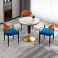 Glam Style Sintered Stone Dining Set 1/2/4/5 Pieces Dining Set for Dining Areas 4 Pieces: Table, 3 Orange Chairs Clearhalo 'Dining Room Sets' 'Dining Tables & Seating' 'dining_room_set' 'furn' 'furn_dining_room_set' 'Furniture' 'furniture_dining_room_set' 'Kitchen & Dining Furniture' 4830557