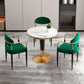 Glam Style Sintered Stone Dining Set 1/2/4/5 Pieces Dining Set for Dining Areas 4 Pieces: Table, 3 Green Chairs Clearhalo 'Dining Room Sets' 'Dining Tables & Seating' 'dining_room_set' 'furn' 'furn_dining_room_set' 'Furniture' 'furniture_dining_room_set' 'Kitchen & Dining Furniture' 4830558
