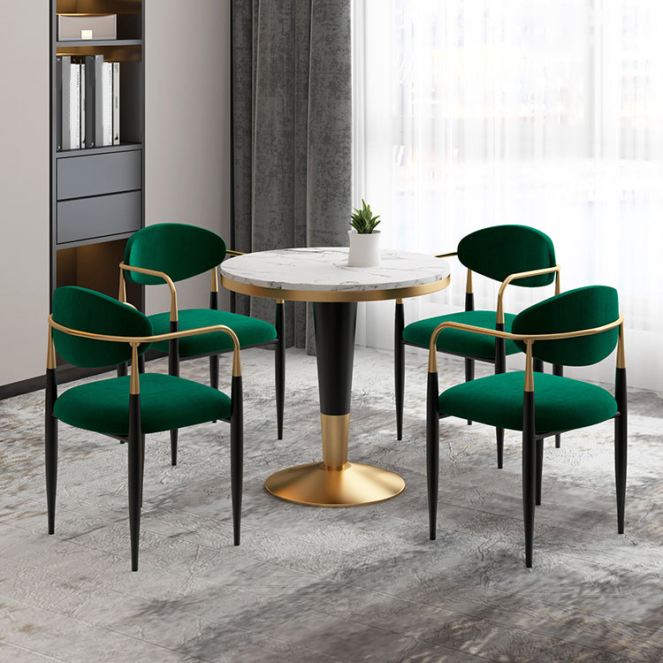 Glam Style Sintered Stone Dining Set 1/2/4/5 Pieces Dining Set for Dining Areas Clearhalo 'Dining Room Sets' 'Dining Tables & Seating' 'dining_room_set' 'furn' 'furn_dining_room_set' 'Furniture' 'furniture_dining_room_set' 'Kitchen & Dining Furniture' 4830559