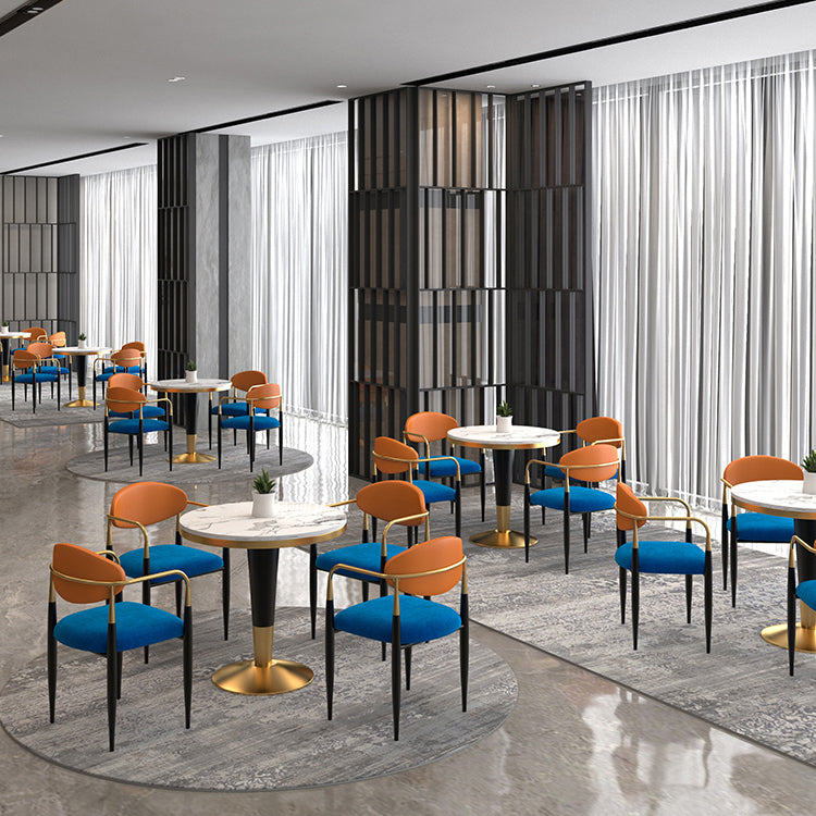 Glam Style Sintered Stone Dining Set 1/2/4/5 Pieces Dining Set for Dining Areas Clearhalo 'Dining Room Sets' 'Dining Tables & Seating' 'dining_room_set' 'furn' 'furn_dining_room_set' 'Furniture' 'furniture_dining_room_set' 'Kitchen & Dining Furniture' 4830570