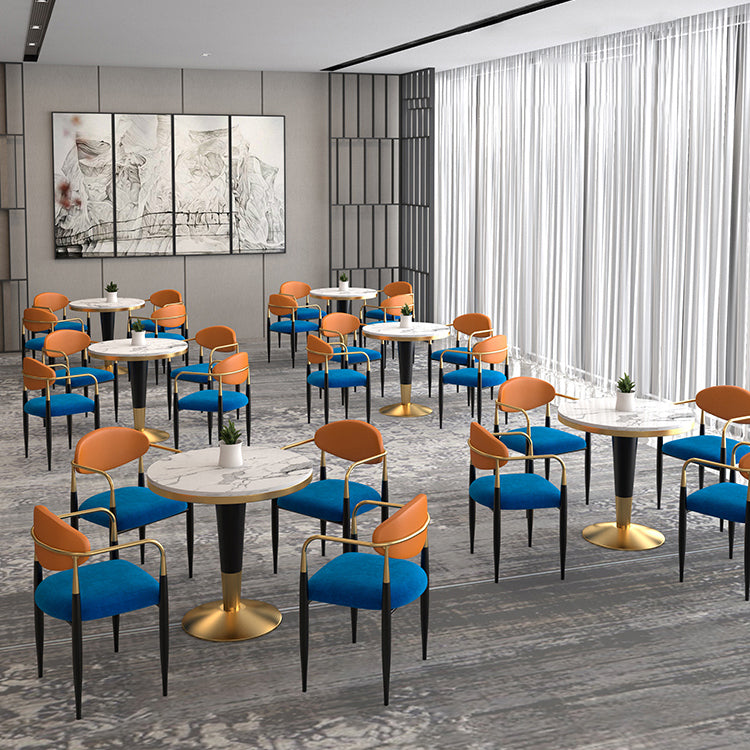 Glam Style Sintered Stone Dining Set 1/2/4/5 Pieces Dining Set for Dining Areas Clearhalo 'Dining Room Sets' 'Dining Tables & Seating' 'dining_room_set' 'furn' 'furn_dining_room_set' 'Furniture' 'furniture_dining_room_set' 'Kitchen & Dining Furniture' 4830571