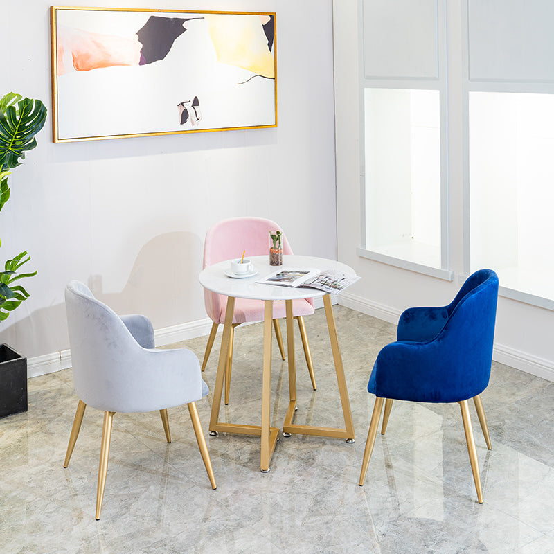 Glam Style Round Dining Room Table Set 1/3/4/5 Pieces Dining Set 4 Pieces: Table, 3 Chairs Clearhalo 'Dining Room Sets' 'Dining Tables & Seating' 'dining_room_set' 'furn' 'furn_dining_room_set' 'Furniture' 'furniture_dining_room_set' 'Kitchen & Dining Furniture' 4830577