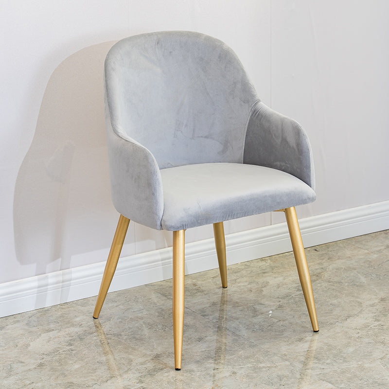 Glam Style Round Dining Room Table Set 1/3/4/5 Pieces Dining Set 1 Grey Chair Clearhalo 'Dining Room Sets' 'Dining Tables & Seating' 'dining_room_set' 'furn' 'furn_dining_room_set' 'Furniture' 'furniture_dining_room_set' 'Kitchen & Dining Furniture' 4830579