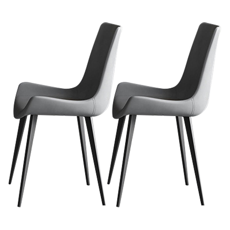 Modern Metal Dining Set 1/2/5/6/7 Pieces Rectangle Dining Table Set 2 Grey Chairs Clearhalo 'Dining Room Sets' 'Dining Tables & Seating' 'dining_room_set' 'furn' 'furn_dining_room_set' 'Furniture' 'furniture_dining_room_set' 'Kitchen & Dining Furniture' 4830596