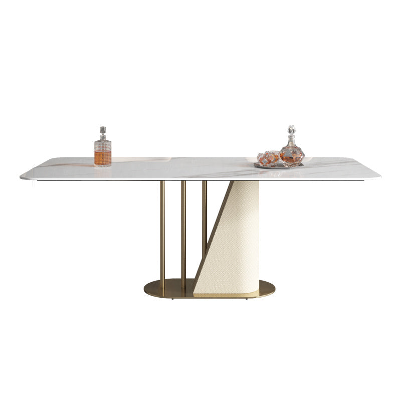 Designer Style Sintered Stone Dining Set Rectangle 1/3/4/5/7 Pieces Table with Chairs Clearhalo 'Dining Room Sets' 'Dining Tables & Seating' 'dining_room_set' 'furn' 'furn_dining_room_set' 'Furniture' 'furniture_dining_room_set' 'Kitchen & Dining Furniture' 4830618