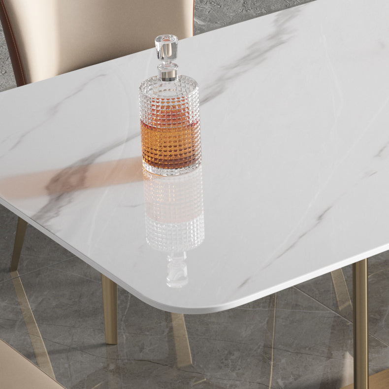 Designer Style Sintered Stone Dining Set Rectangle 1/3/4/5/7 Pieces Table with Chairs Clearhalo 'Dining Room Sets' 'Dining Tables & Seating' 'dining_room_set' 'furn' 'furn_dining_room_set' 'Furniture' 'furniture_dining_room_set' 'Kitchen & Dining Furniture' 4830619
