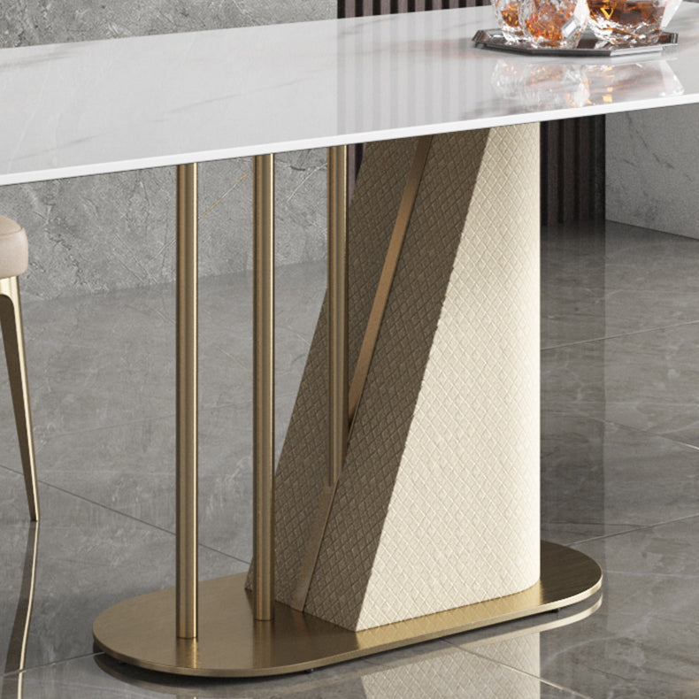 Designer Style Sintered Stone Dining Set Rectangle 1/3/4/5/7 Pieces Table with Chairs Clearhalo 'Dining Room Sets' 'Dining Tables & Seating' 'dining_room_set' 'furn' 'furn_dining_room_set' 'Furniture' 'furniture_dining_room_set' 'Kitchen & Dining Furniture' 4830620