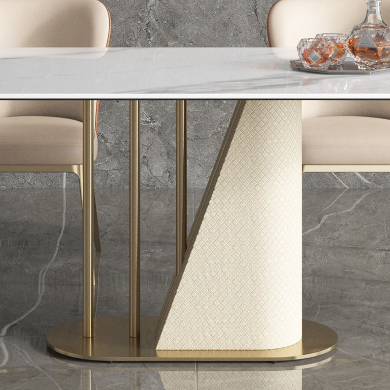 Designer Style Sintered Stone Dining Set Rectangle 1/3/4/5/7 Pieces Table with Chairs Clearhalo 'Dining Room Sets' 'Dining Tables & Seating' 'dining_room_set' 'furn' 'furn_dining_room_set' 'Furniture' 'furniture_dining_room_set' 'Kitchen & Dining Furniture' 4830621