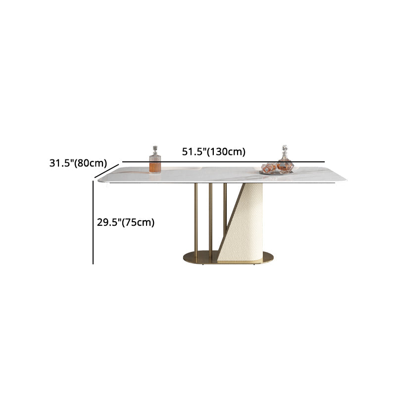 Designer Style Sintered Stone Dining Set Rectangle 1/3/4/5/7 Pieces Table with Chairs Clearhalo 'Dining Room Sets' 'Dining Tables & Seating' 'dining_room_set' 'furn' 'furn_dining_room_set' 'Furniture' 'furniture_dining_room_set' 'Kitchen & Dining Furniture' 4830624